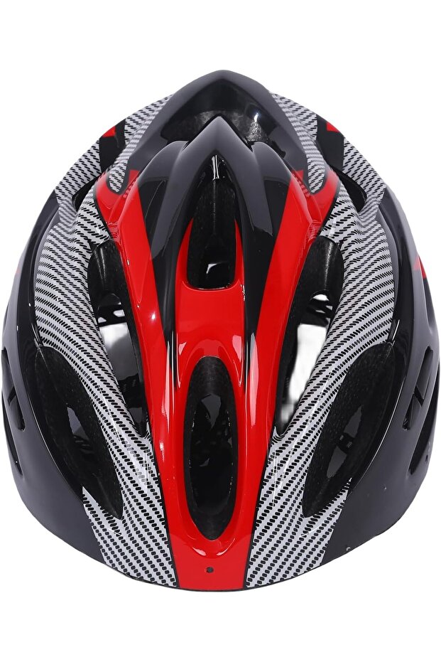 Cycle & Skates Helmet Adjustable Strap, Black & Red Polycarbonate, EPS, Padding For Adults
