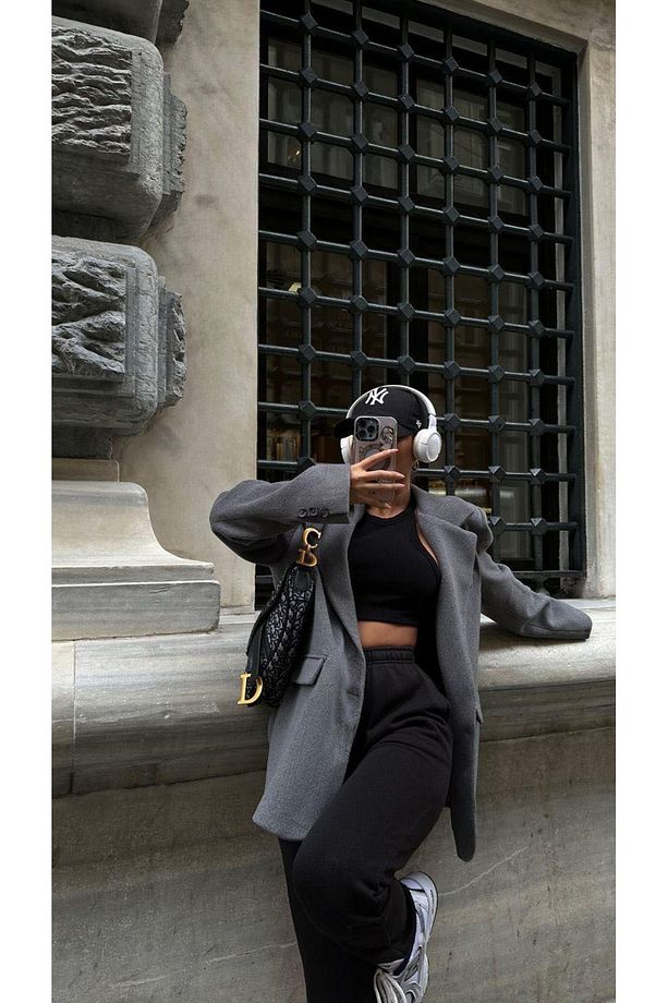 pinterest muadil kaşe kumaş yumuşak doku tek düğmeli astarlı oversize bol kesim kaban blazer ceket - 7