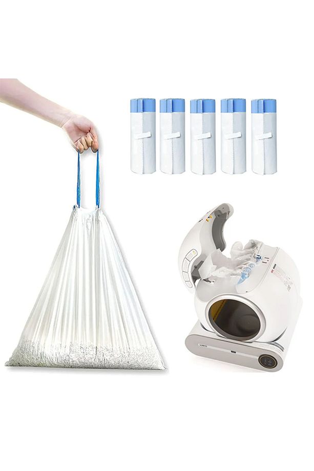 Akıllı Kedi Tuvaleti Büzgülü Çöp Poşeti 5li Seti ( 5 X 15 Adet - Orjinal) - 1