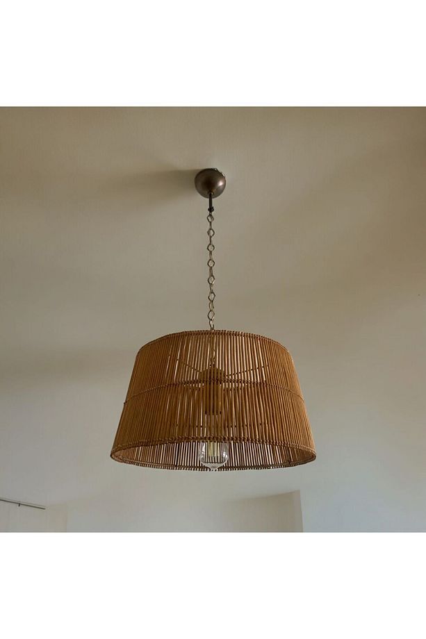 Rattan Avize, Bambu Avize, Hasır Sarkıt Avize Çap: 40 Cm Yükseklik: 22 Cm - 2