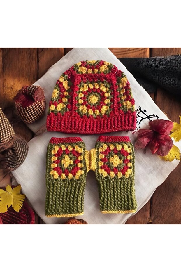 Crochet Beanie Gloves Set, Women's Beanie, Women's Gloves, Crochet Beanie Gloves Set