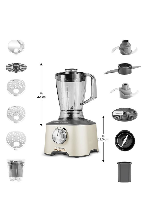 x Refika Birgül Mastermaid Power 10 in 1 Mutfak Robotu Swiss Cream 2000w - 2