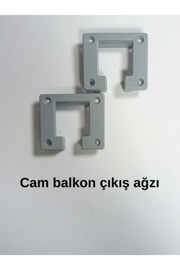 Cam Balkonlara Uygun 2 Adet Çıkış Ağzı ( GRİ) - Sağ - Kapı - Garantisiz - Cam - 1