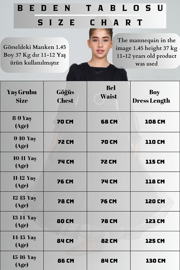 Genç Kız/Çocuk Uzun Tesettür Abiye Elbise - 4