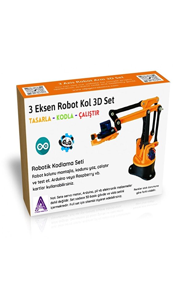 Dıy Arduino 3 Eksen Robot Kol 3d Parça Seti (ELEKTRONİKSİZ) - 1