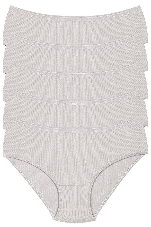 Women's <b>%10</b> Cotton 5-Pack High-Waist Corded Fabric Panties
