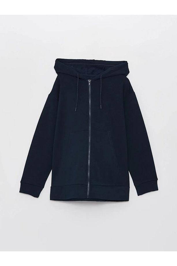 LCWAIKIKI Maternity Kapüşonlu Düz Uzun Kollu Hamile Fermuarlı Sweatshirt - 6