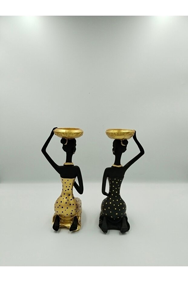 Afrikalı Kadın 2'li Biblo Mumluk - 4