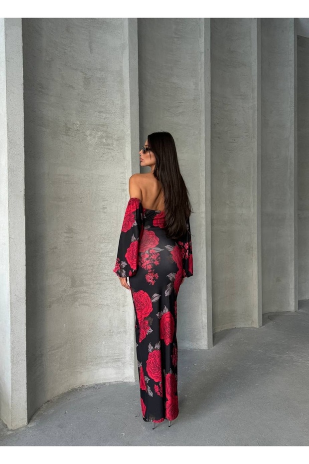 Maksi boy straples elbise - 2