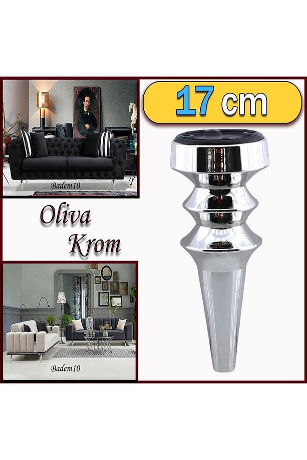 Oliva Krom 17 Cm Mobilya Kanepe Koltuk Tv Ünitesi Konsol Yükseltme Yükseltici Ayağı Ayakları - 8