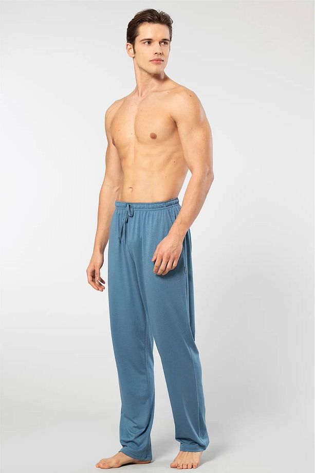 Modal Kumaş Erkek Pijama Tek Altı İndigo - 2