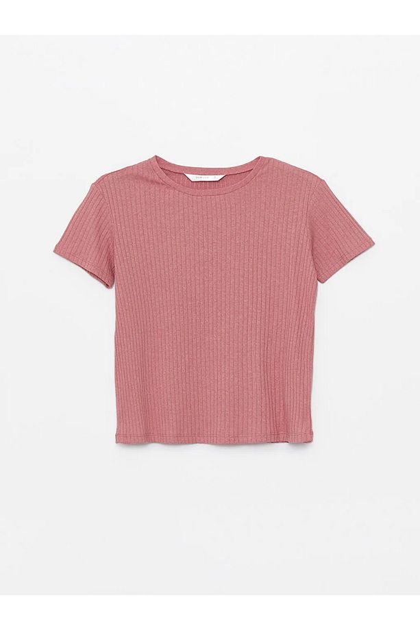 LCW ECO Bisiklet Yaka Düz Kısa Kollu Kadın Şortlu Pijama Takımı - 2