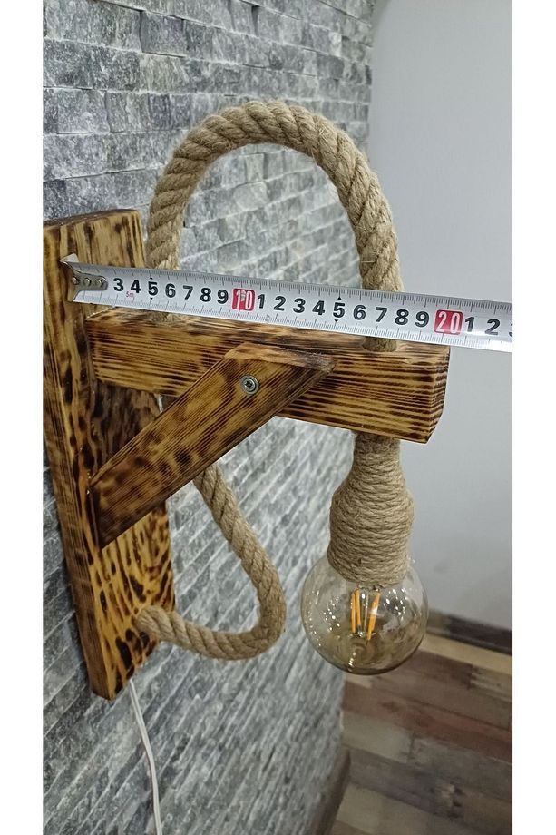 APLİK AHŞAP DUVAR LAMBASI EV OTEL RESTORANT BOHEM TARZ - 7