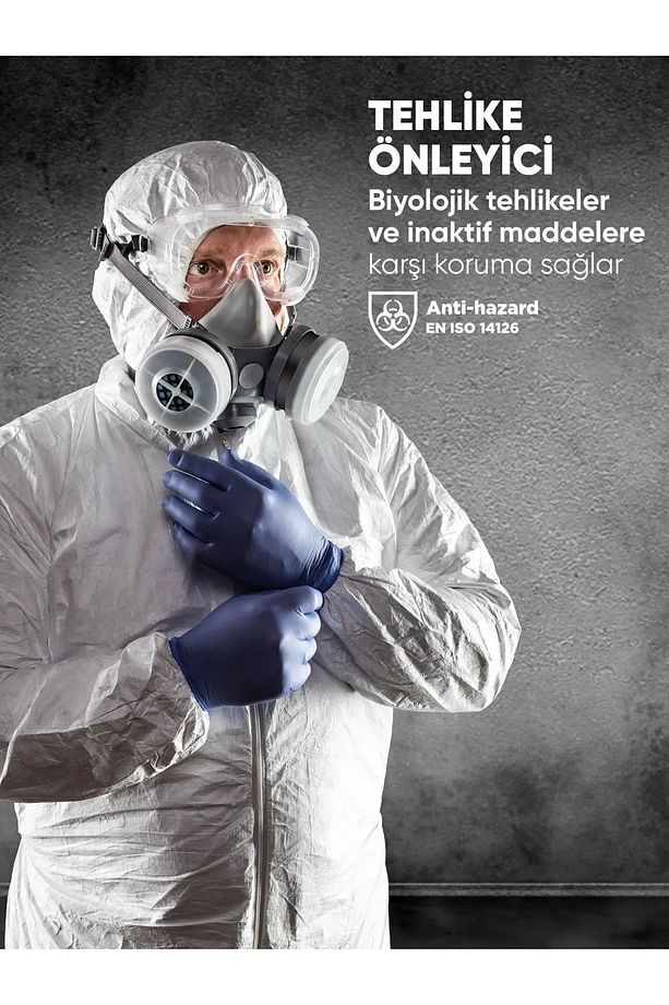 Tek Kullanımlık Koruyucu Tulum Tip 5-6 Ce Onaylı Kaliteli Kimyasal Katı Partikül Kimyasal Koruyucu - 4