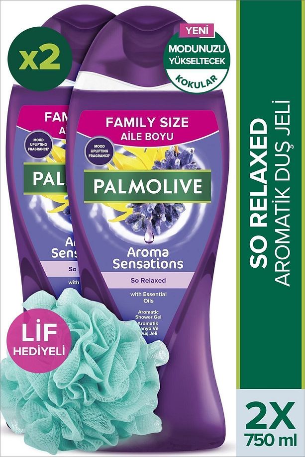 Aroma Sensations So Relaxed Aromatik Banyo Ve Duş Jeli 750 ml X2 Adet + Duş Lifi Hediye - 1