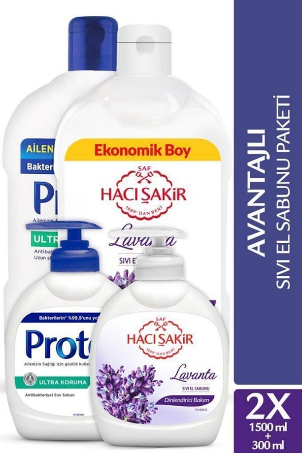 & Protex Avantajlı Sıvı El Sabunu Paketi 1500 ml + 300 ml x 2 Adet - 1