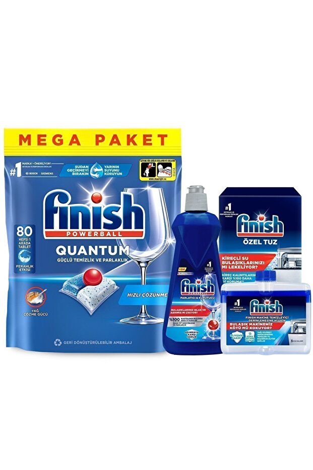 Quantum 80 Kapsül Tablet Bulaşık Makinesi Deterjanı + Temizlik Ve Bakım Seti - 2