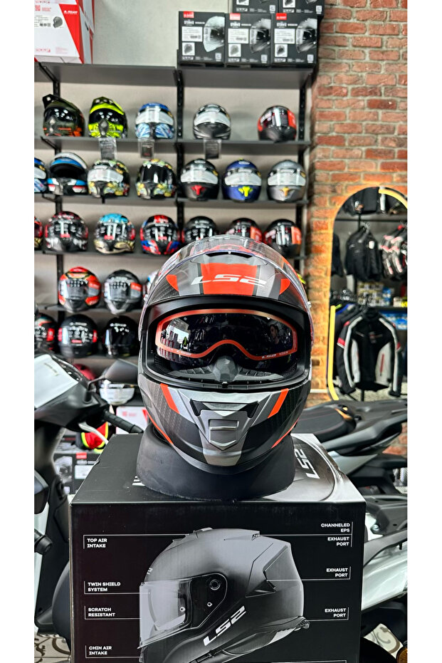 STORM 2 RACER MAT TITANIUM-NEON TURUNCU KASK - 2