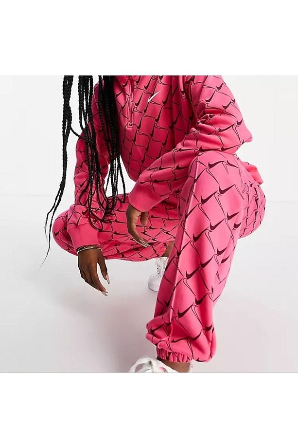 Oversized Joggers In Swoosh Print Kadın Eşofman Altı - 7