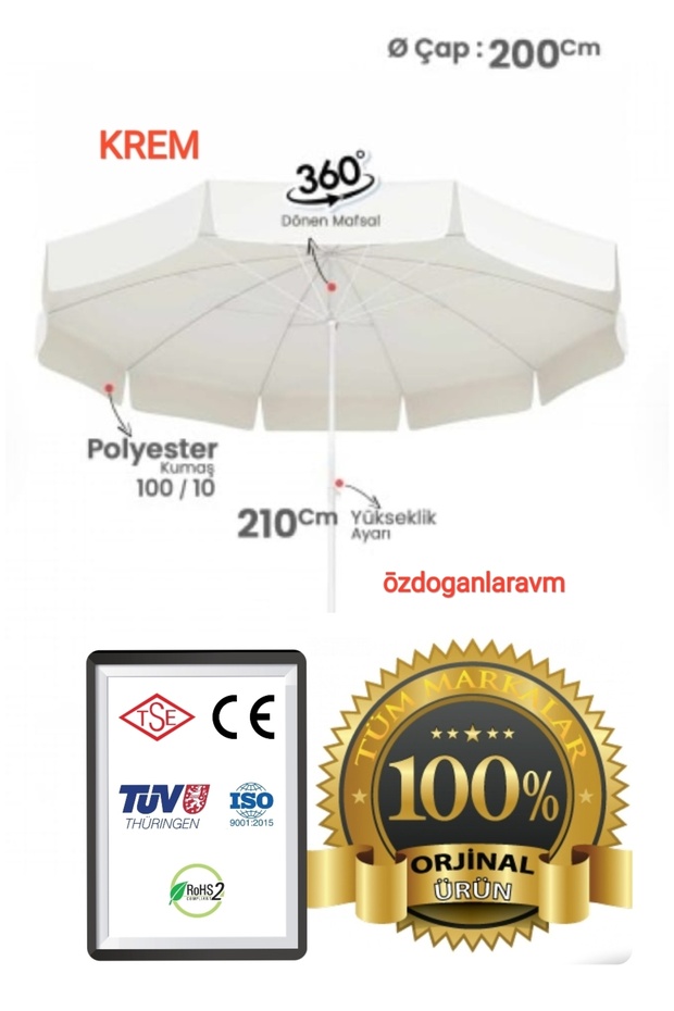 Plaj Şemsiyesi 2 Metre 10 Telli - 1