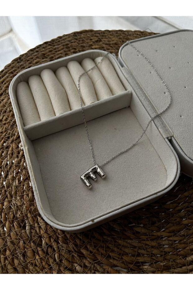 Silver Balon E Harf Kolye 316 L Çelik Paslanmaz - 1