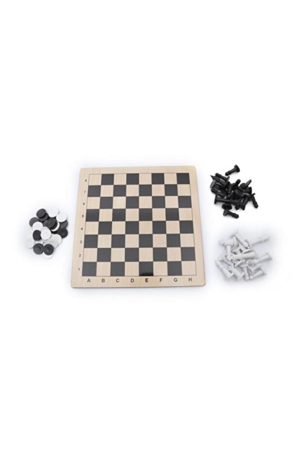 3 in 1 Game Chess - Checkers - Three Pieces Box Games - 1