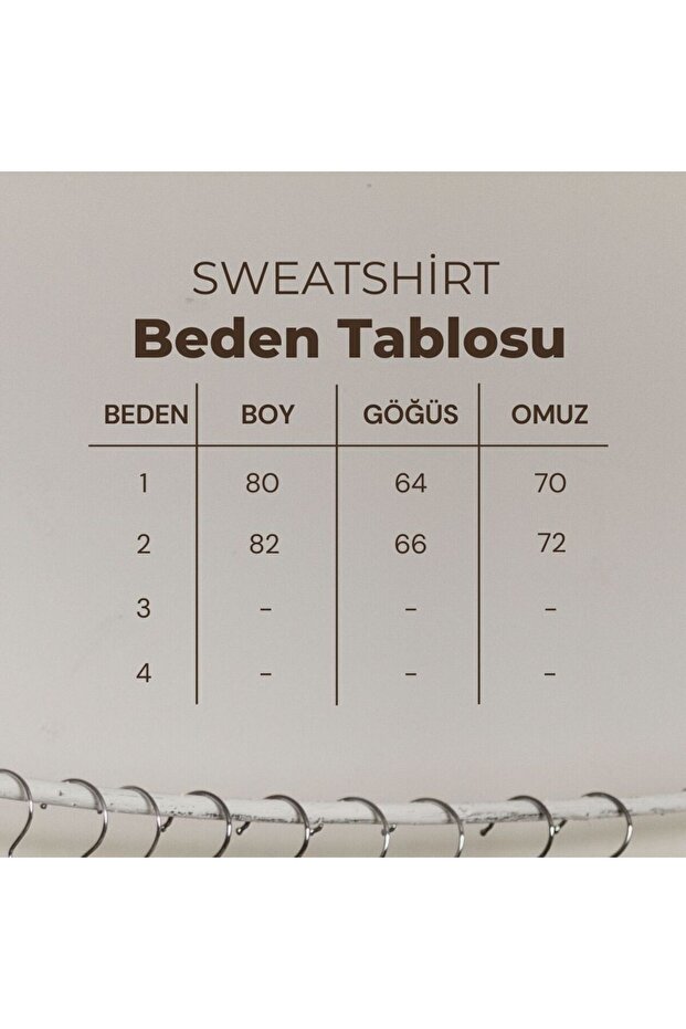 Extra Oversize Basic 3 Iplik Pamuklu Şardonlu Kadın Sweatshirt 1003 - 4