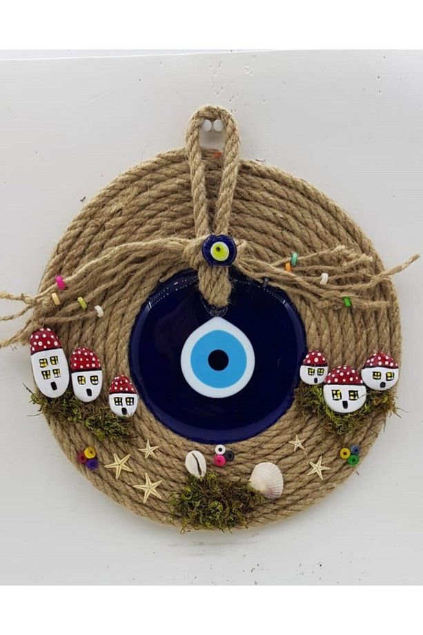Kırmızı Evli Nazar Boncuğu Duvar Ve Kapı Süsü (30cm) - 1
