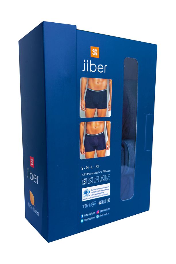 JİBER Micro Modal 3'lü Asorti Boxer 243 - %93 Mikromodal %7 Elestan - 2