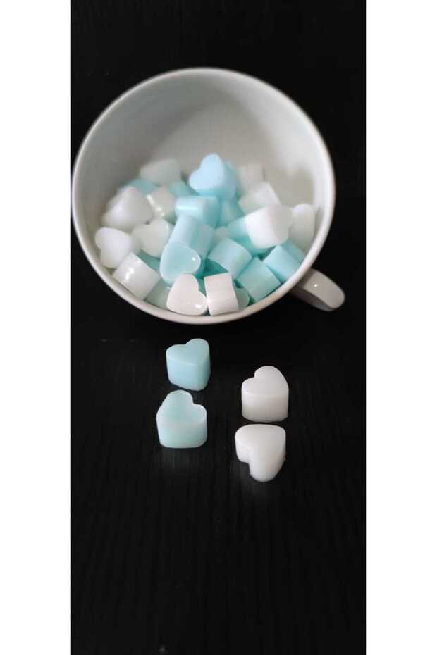 صابون قلب صغير هدية - ديكور باللونين الأزرق والأبيض - 4