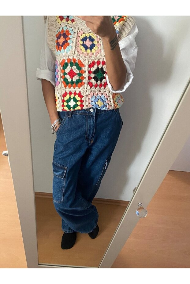 El Örgüsü Kadın Süveter Yelek - 3