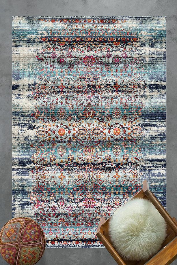 ABSTRACT DESENLİ VİNTAGE (SOYUT-ESKİTME) DESENLİ DOKUMA ŞÖNİL SALON MUTFAK OFİS KORİDOR HALISI - 2