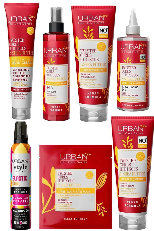 Bukle Belirginleştirici Twisted Curl Hibiscus&shea Butter Serisi Dalgalı Ve Kıvırcık Saçlar 7 Li Set - 1
