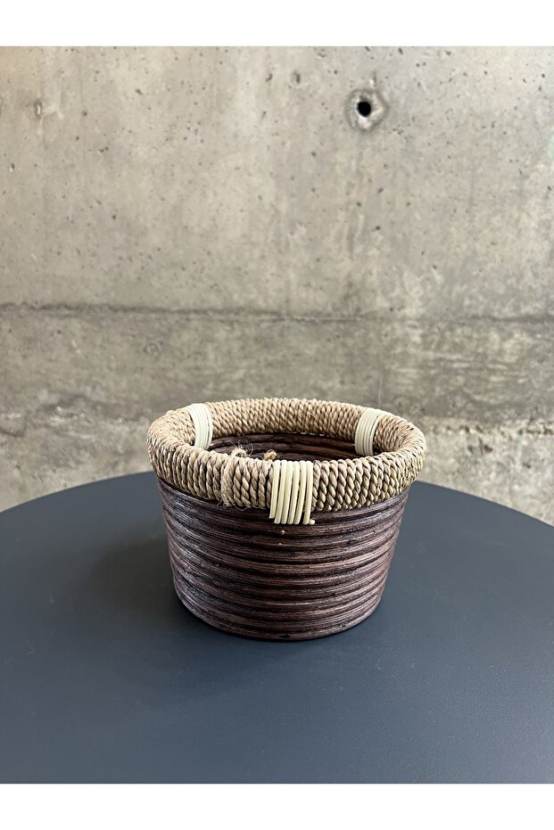 Yuvarlak Bambu Saksı - Mini - 3
