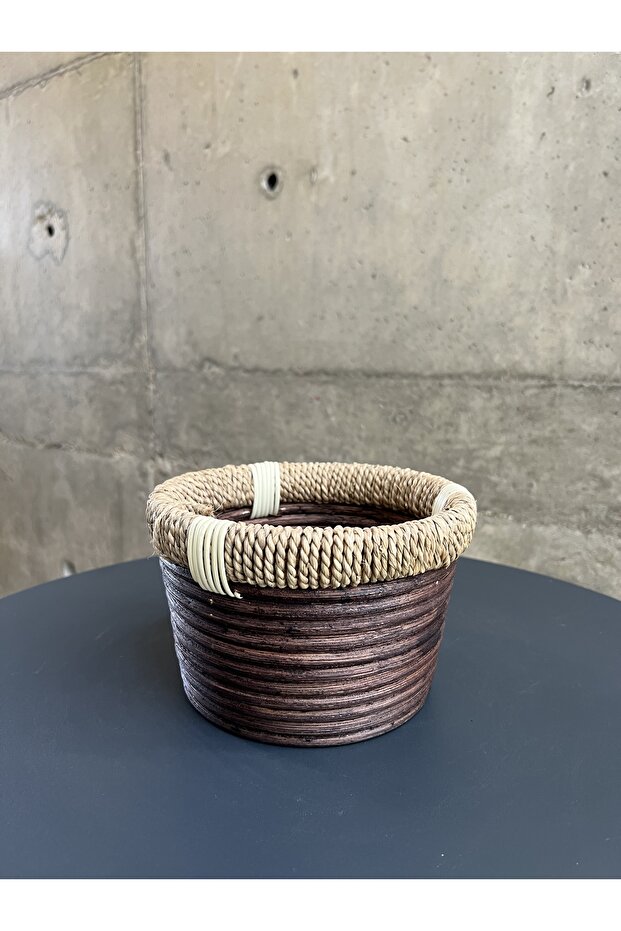 Yuvarlak Bambu Saksı - Mini - 2