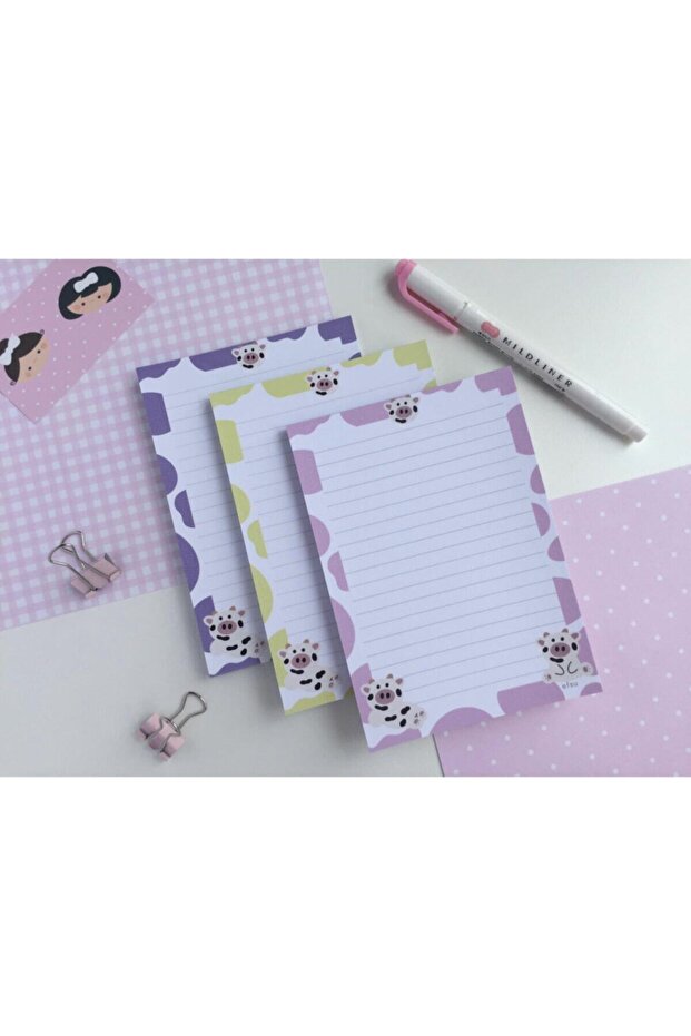 Renkli Inek Set Memopad/notepad/defter - 1