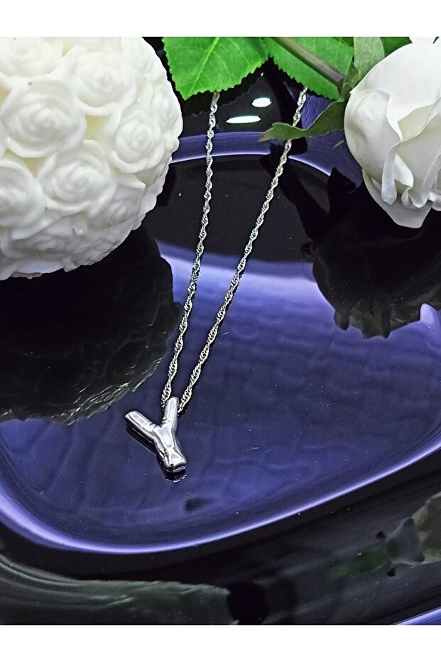Letter Bubble Necklace - Silver Color, Non-Tarnish Stainless