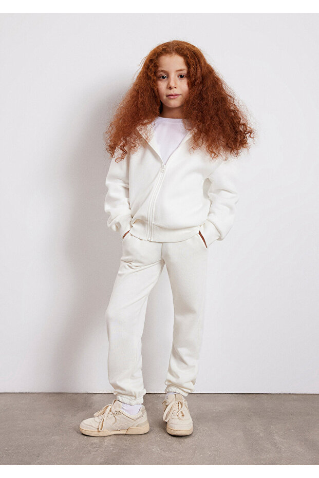 بنطال رياضي أبيض أساسي7010012-80194 - 1