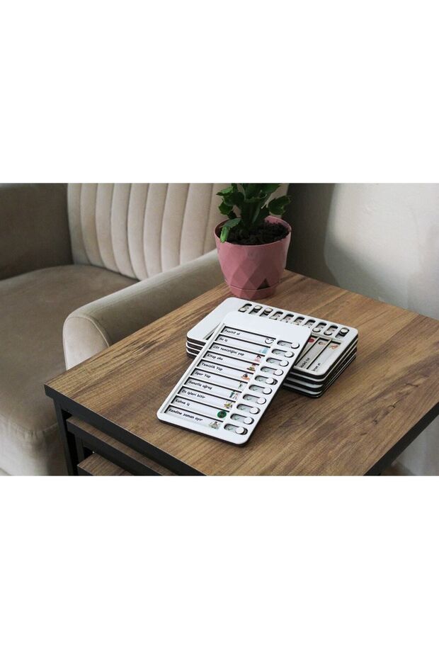 Çocuk Günlük Rutin Checklist Kontrol Listesi Eğitici Oyuncak Ahşap Yapılacaklar Listesi - 5