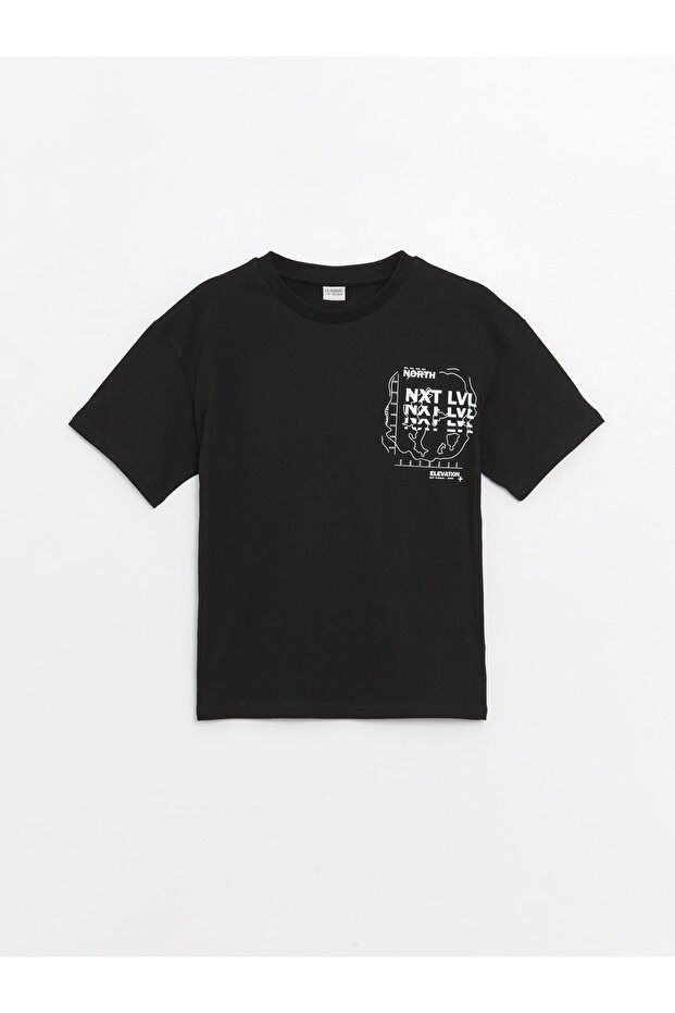 Crew Neck Printed Short Sleeve Boys' T-Shirt