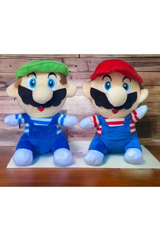 Imported Fabric Super Mario Brothers Mario Luigi Set of 2 Figure Plush Toy Sleeping Playmate 20 cm