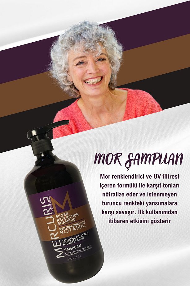 Mor Silver Şampuan – Sarı Ve Gri Saçlar Için Yansıma Önleyici 1000 ml - 2