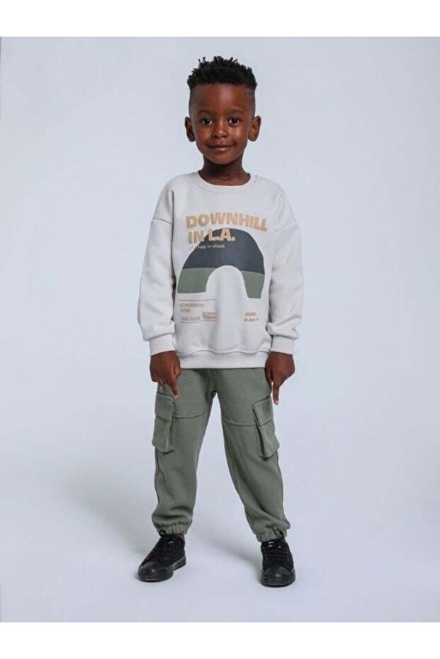 Boy's Elastic Waist Cargo Pocket Sweatpants