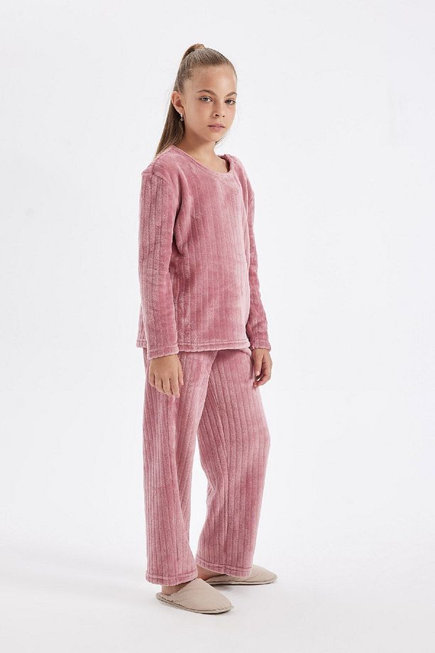 Kız Çocuk Pijama Takımı Polar Uzun Kollu Üst Uzun Alt D1088a824wn - 2