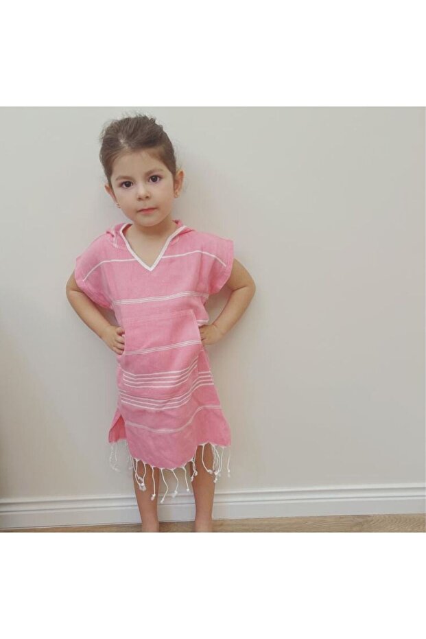 Hooded Poncho Children's Bathrobe Beach Towel 100% Cotton