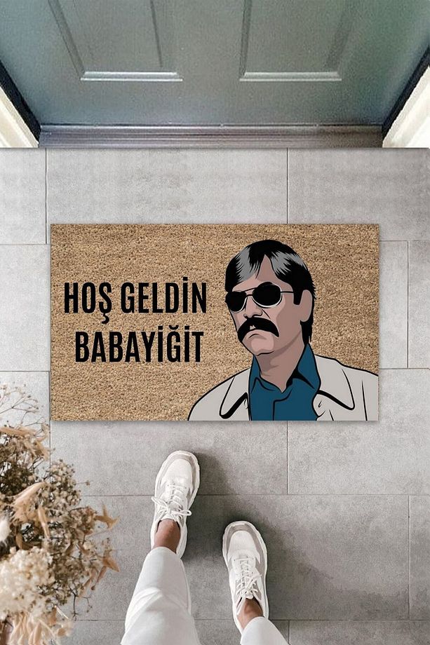 Modern Dijital Baskı Paspas - Hoş Geldin Babayiğit Karşılama - Kapı Önü Paspas - 1