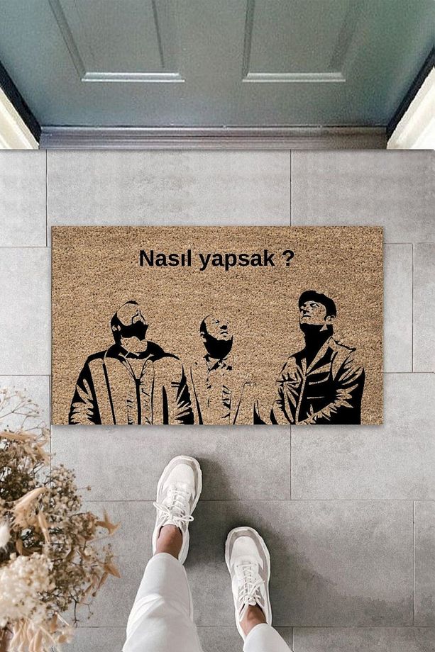 Modern Dijital Baskı - Leyla Ile Mecnun Dizi - Kapı Önü Paspası 70x45cm - 1