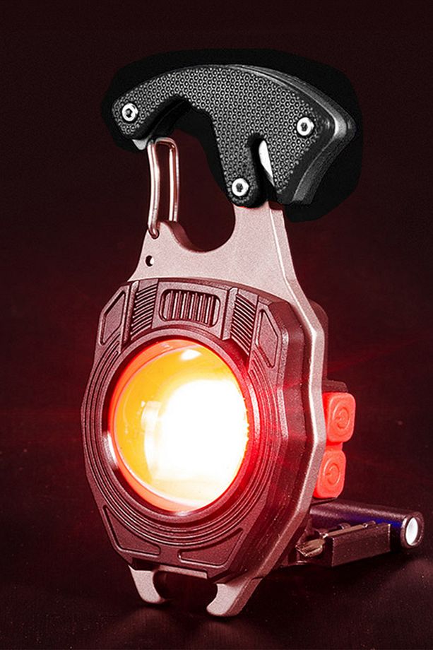 Çok Fonksiyonlu Mini Led ÇAKMAK Lamba Anahtarlık ve USB Şarjlı Kamp İçin Taşınabilir 7 Modlu - 2