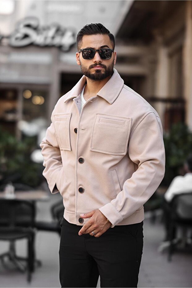 oversize kaşe ceket - 1