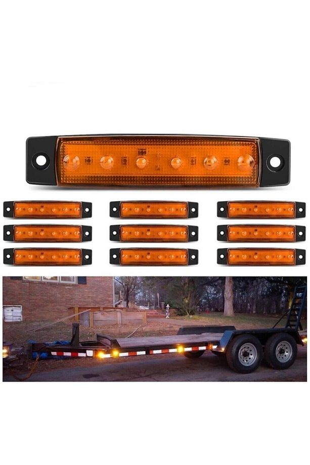 Dorse Parmak Lamba 12 -24 Volt 6 Ledli (SARI RENK)10 Adet Parmak Led Dorse Kamyon Led Lamba - 1